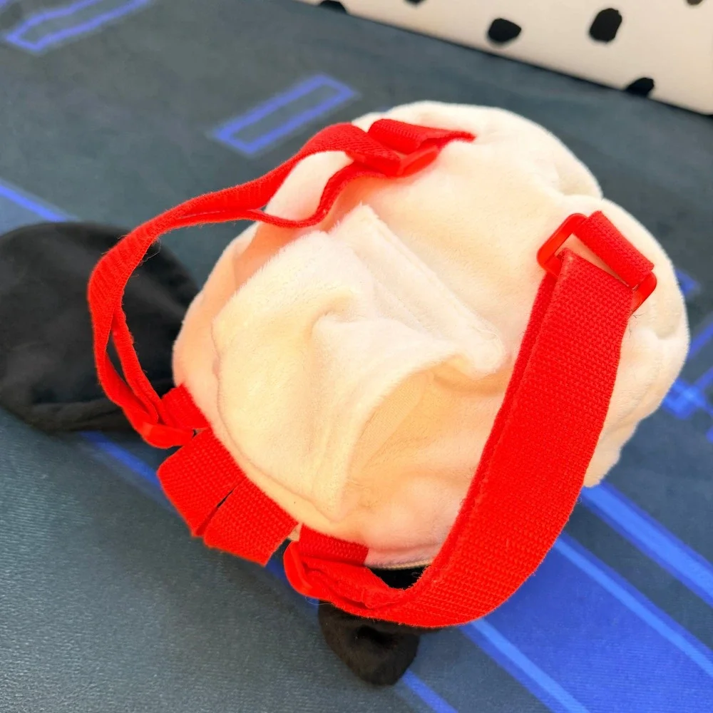 Peanuts Snoopy Plush Backpack Head Shape Red Straps Belt Loops Pouch Bag